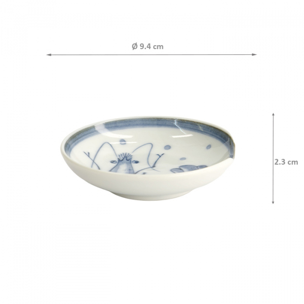 TDS, Mini Plate with Chopsticks Rest, Mixed Plates, Shrimp, Ø 9.4 x 2.3 cm, Item No. 22099