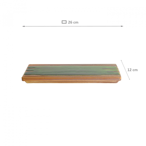 TDS, Large Plate, Ob Green/Brown, 26 x 12 cm, Item No. 22107