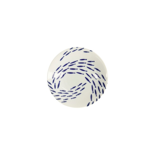 Teller Kawaii Fisch Blau/Weiß, Porzellan, Ø 13,7 × 2,4 cm, Art.-Nr. 22124