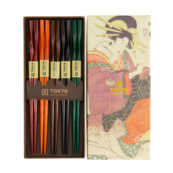 TDS, 5 Chopstick Giftset, Twist Colour, Item No. 22209