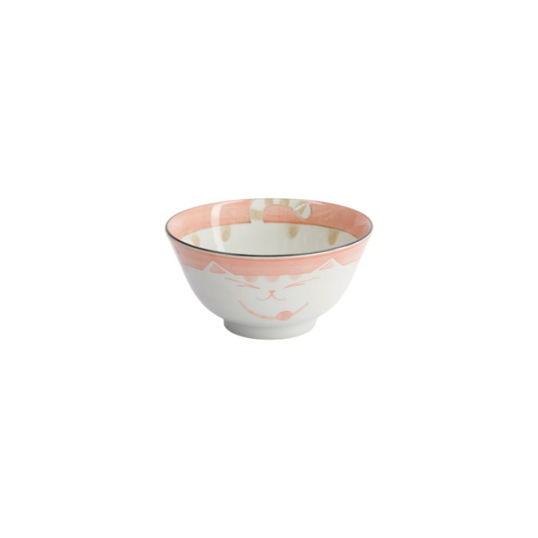 Tayo Bowl Kawaii Cat Neko Pink, Porcelain, Ø 13.5 × 6.8 cm, 300 ml, Item No. 2222