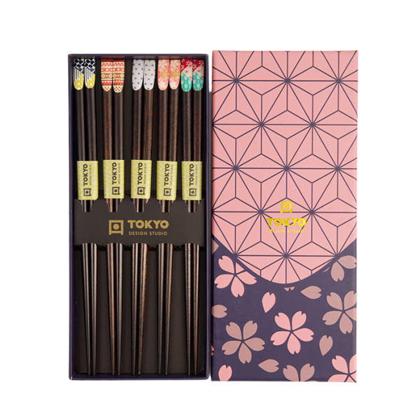 TDS, 5 Chopstick Giftset, Wood, Item No. 22235