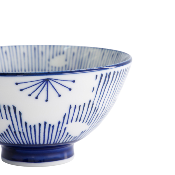 TDS, Rice Bowl, Sakura Stripe, Blue, Ø 12.5x6.5cm 350ml, Item No. 22247