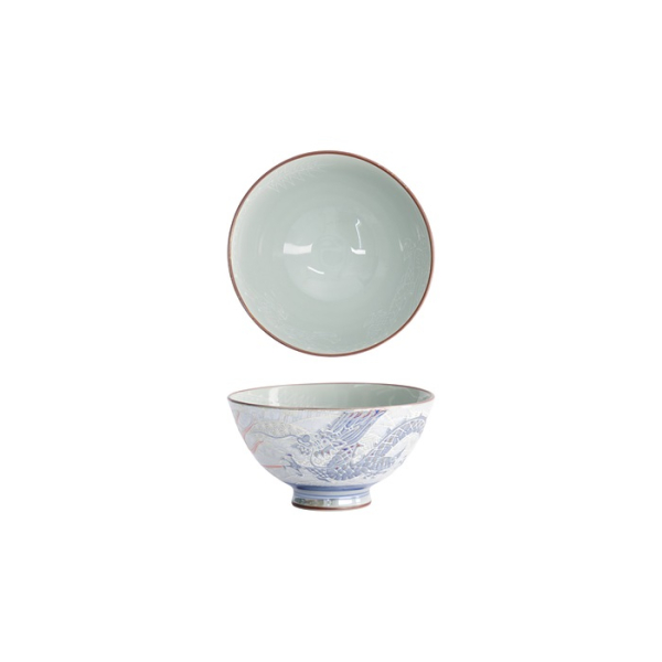 Tokyo Design Studio Rice Bowl Kawaii Luster Dragon Blue, Porcelain, Ø 11.5 × 6 cm, 300 ml