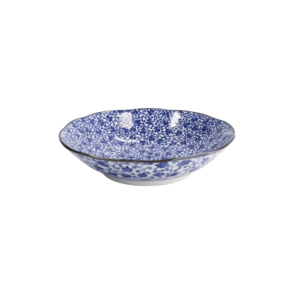 Pastateller Hana Blue Karakusa Blau/Weiß, Porzellan, Ø 21 × 5 cm, Art.-Nr. 22260
