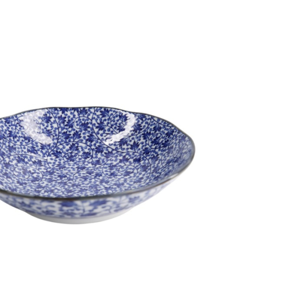 Pastateller Hana Blue Karakusa Blau/Weiß, Porzellan, Ø 21 × 5 cm, Art.-Nr. 22260