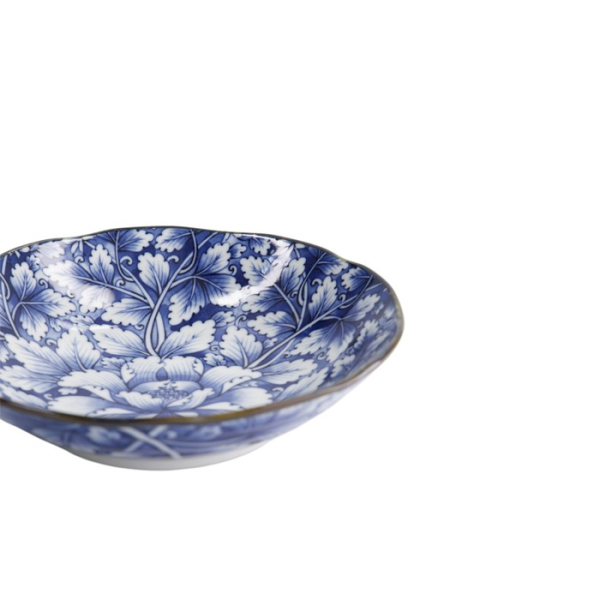 Pastateller Hana Blue Dami Botan Blau/Weiß, Porzellan, Ø 21 × 5 cm, Art.-Nr. 22266