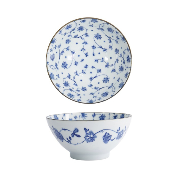 Tokyo Design Studio Bowl Natsu Karakusa Mixed Bowl Blue/White, Ceramic, Ø 17.8 × 9.5 cm