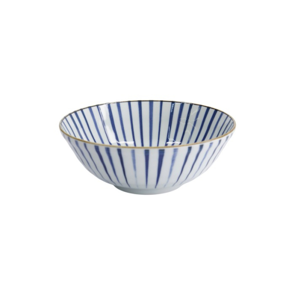 Ramenschale Natsu Tokusa Blau/Weiß, Porzellan, Ø 21 × 7,8 cm, 1 l, Art.-Nr. 22328