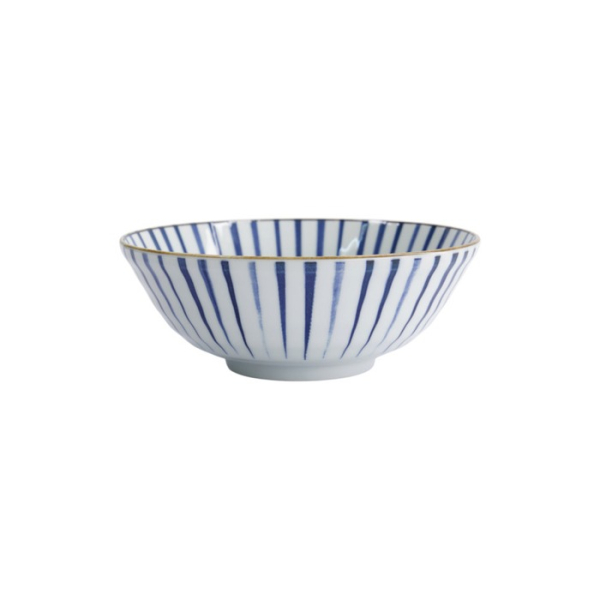 Ramenschale Natsu Tokusa Blau/Weiß, Porzellan, Ø 21 × 7,8 cm, 1 l, Art.-Nr. 22328