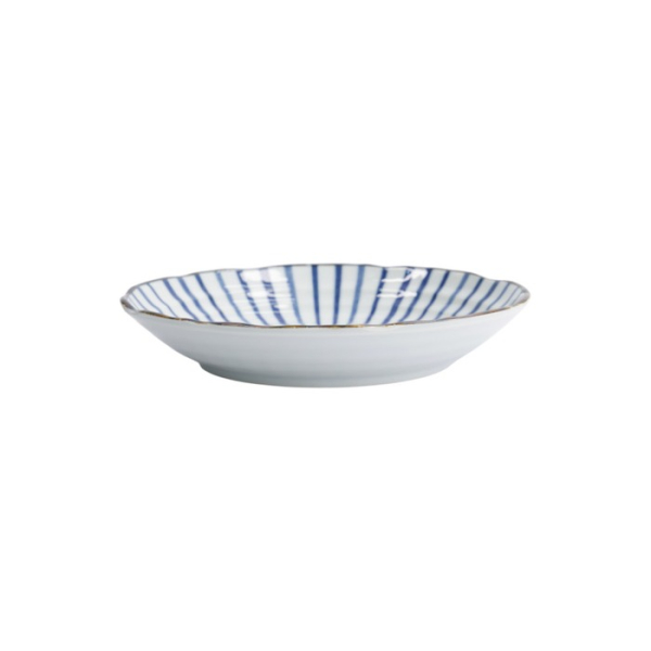 Plate Natsu Tokusa Blue/White, Porcelain, Ø 22 × 4 cm, Item No. 22330