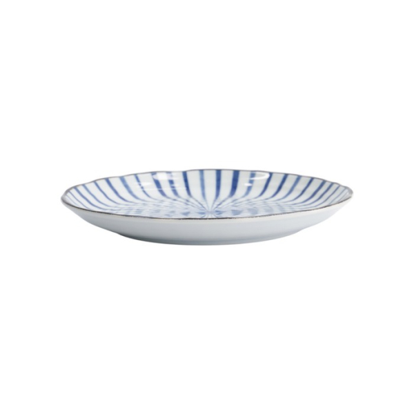 Plate Natsu Tokusa Blue/White, Porcelain, Ø 24.7 × 3 cm, Item No. 22332