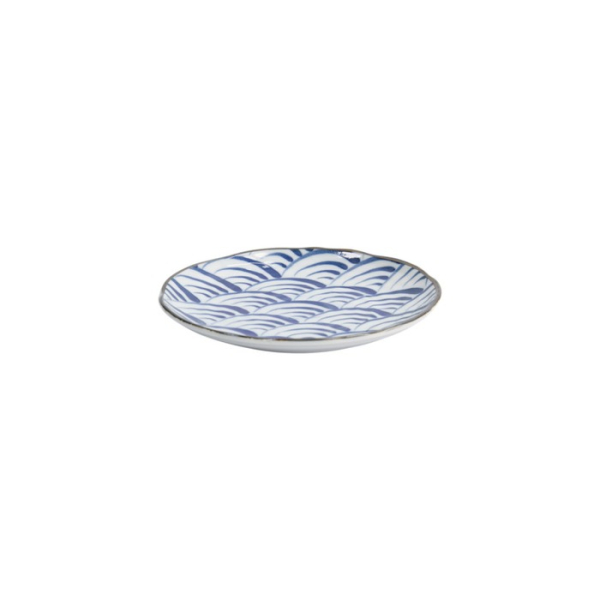Teller Natsu Nami Blau/Weiß, Porzellan, Ø 16,5 × 2 cm, Art.-Nr. 22340