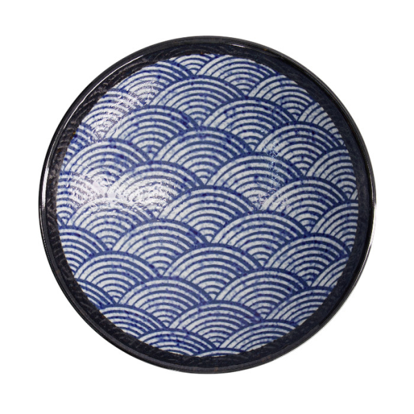 TDS, Bowl in Gift Box, Aisai Seigaiha, Ø 24.5 x 8 cm, Item No. 22514