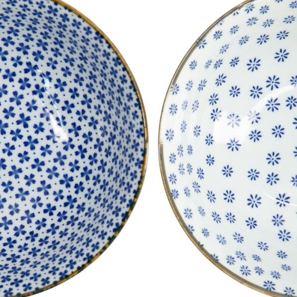 TDS, 2 Bowls Set, Mixed Bowls Japan Flower, Ø 19 cm, Item No. 22527