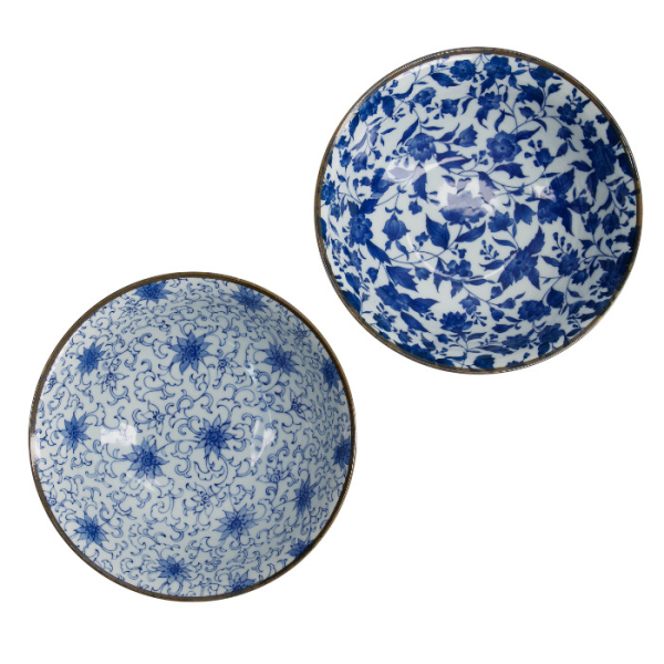 TDS, 2 Bowls Set, Mixed Bowls Japan Flower, Ø 19 cm, Item No. 22528