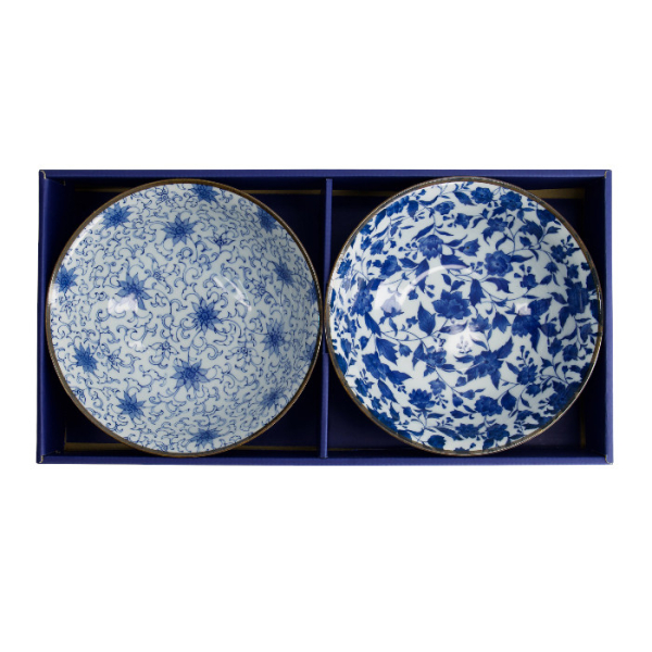TDS, 2 Bowls Set, Mixed Bowls Japan Flower, Ø 19 cm, Item No. 22528