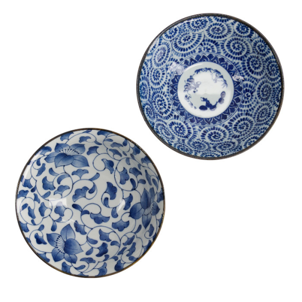TDS, 2 Bowls Set, Mixed Bowls Bell Flower, Ø 19 cm, Item No. 22529