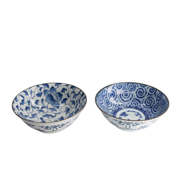 TDS, 2 Bowls Set, Mixed Bowls Bell Flower, Ø 19 cm, Item No. 22529