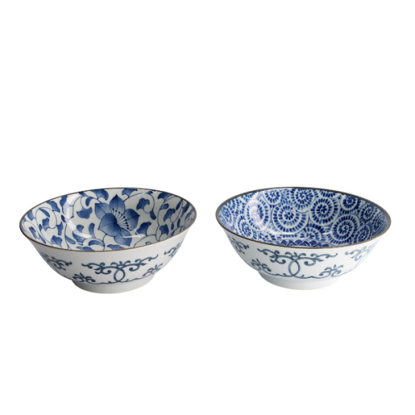 TDS, 2 Bowls Set, Mixed Bowls Bell Flower, Ø 19 cm, Item No. 22529