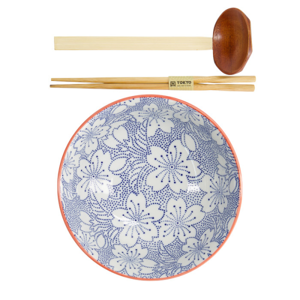 TDS, Ramenschale in Geschenkbox , Mixed Bowls Sakura, 3Stk, Ø 19,7x7cm 1000ml, Art.-Nr. 22540