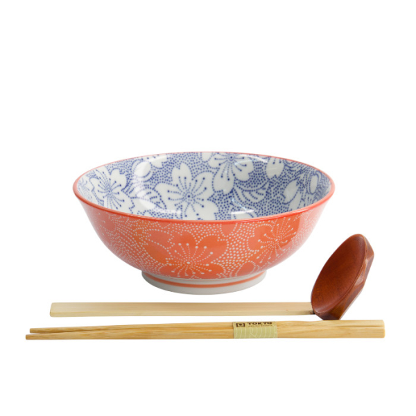 TDS, Ramenschale in Geschenkbox , Mixed Bowls Sakura, 3Stk, Ø 19,7x7cm 1000ml, Art.-Nr. 22540