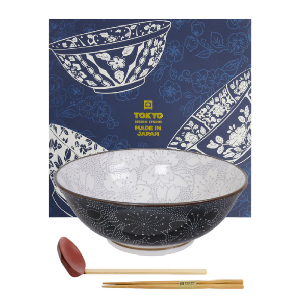 TDS, Ramenschale in Geschenkbox , Mixed Bowls Sakura, 3Stk, Ø 19,7x7cm 1000ml, Art.-Nr. 22541