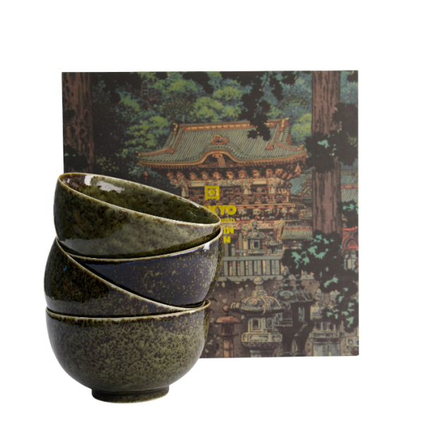 Tokyo Design Studio Bowl Set Shinryoku Green, 4 pcs., Porcelain, Ø 13.2 × 7.4 cm