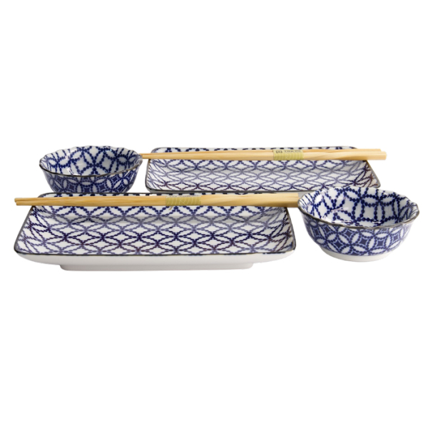 TDS, Sushi Set, Ten Shippo, 4tlg mit Essstäbchen, Art.-Nr. 22577