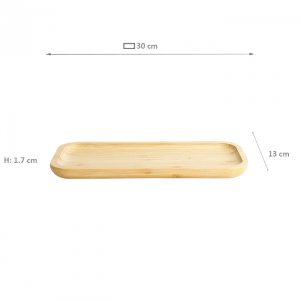 30x13x1.7cm Bamboo Wooden Tray at g-HoReCa (picture 6 of 6)