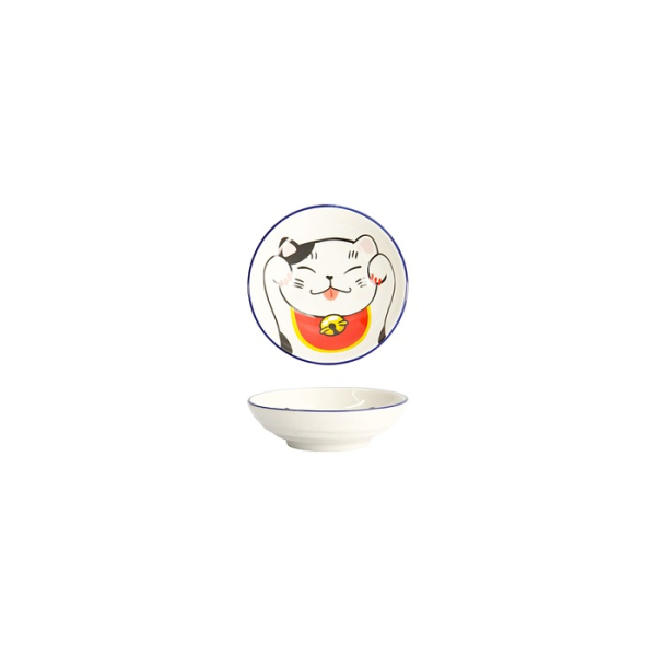 Tokyo Design Studio Saucenschale Kawaii Lucky Cat, Porzellan, Ø 9 × 2,5 cm