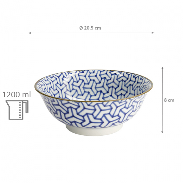 TDS, Rice Bowl, Mixed Bowls Kristal, Ø 20.5x8cm 1200ml - Item No: 2287