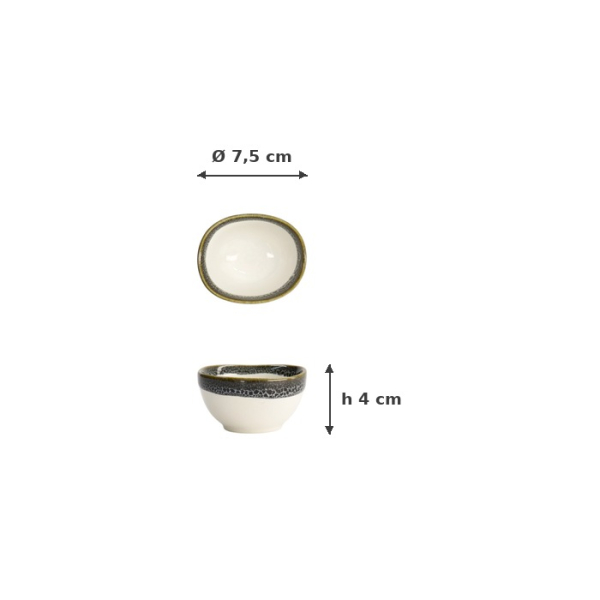 Dip-Schale Monte Negro, Ø 7,5 × 4 cm, 60 ml, Art.-Nr. 24349