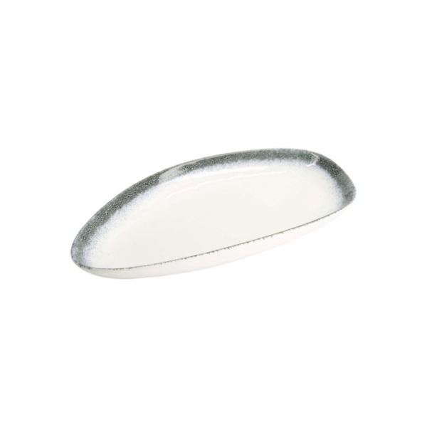 Oval Serving Platter Monte Negro White/Blue, Stoneware, 39 × 22 × 4 cm, Item No. 24351
