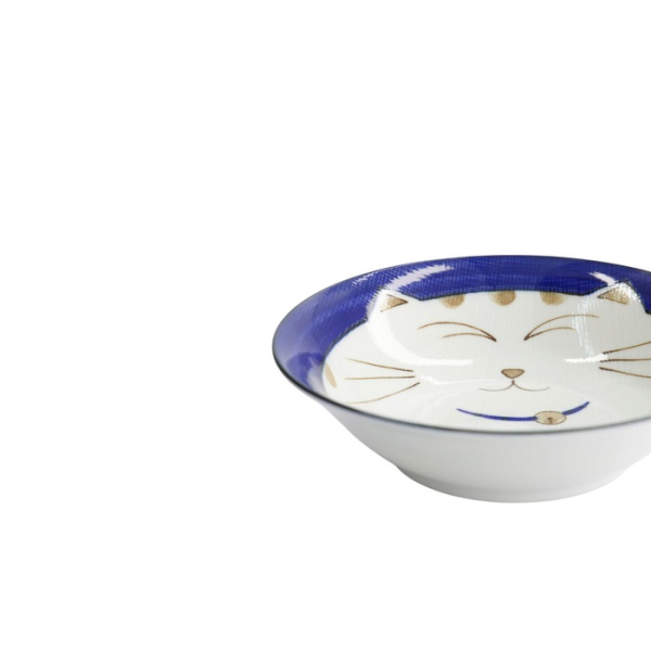 Reisschale Kawaii Katze Neko Blau, Porzellan, Ø 16,5 cm, 450 ml, Art.-Nr. 2471
