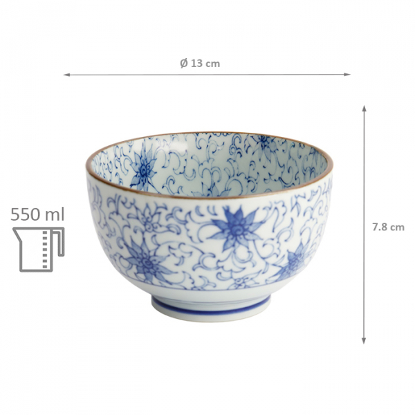 TDS, Bowl, Japan Flower, Ø 13 x 7.8 cm 550 ml, Item No. 2597