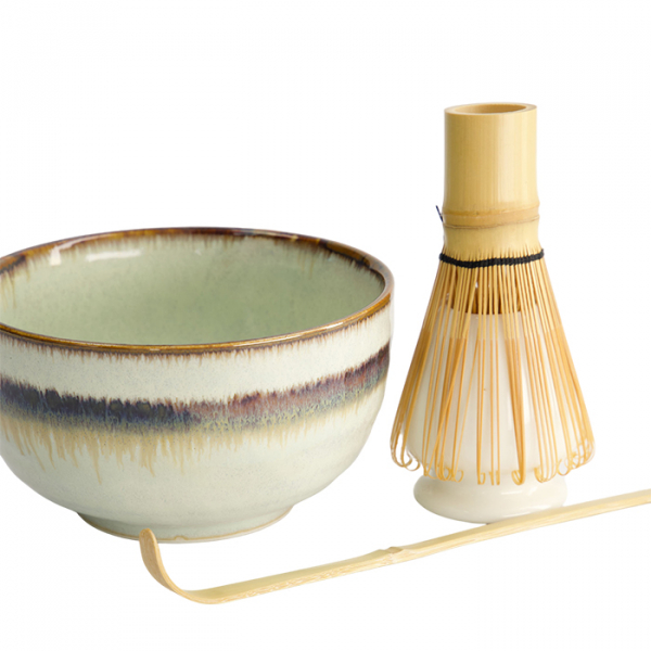 Matcha Schale, Geschenkset, 4Stk, 11 x 8 cm, Wasabi, Art.-Nr. 33003