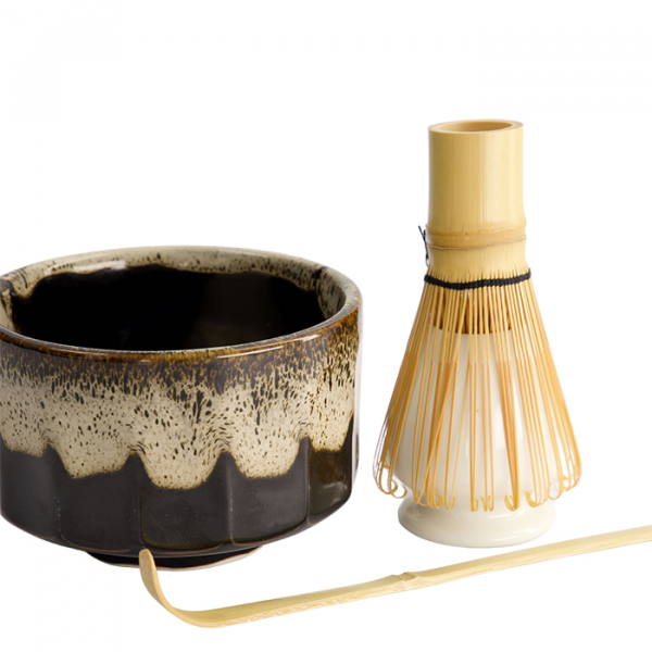 Matcha Schale, Geschenkset, 4Stk, 11 x 8 cm, Kanegin Black, Art.-Nr. 33007