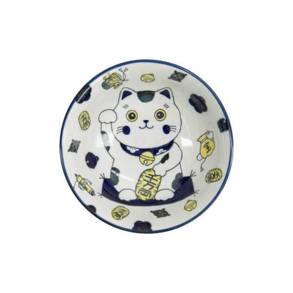 Ramenschale Kawaii Lucky Cat Neko Blau, Porzellan, Ø 20,8 × 8 cm, 1 l, Art.-Nr. 33010