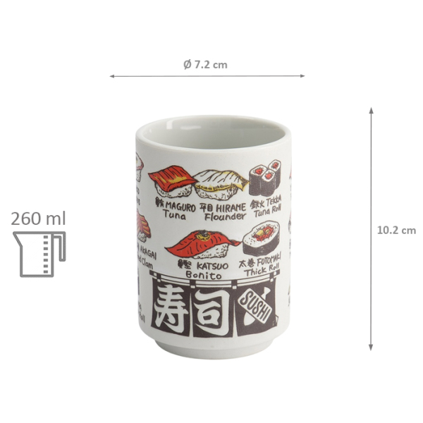 TDS, Becher, Emboss Sushi, Ø 7,2x10,2cm 260ml, Art.-Nr. 33014