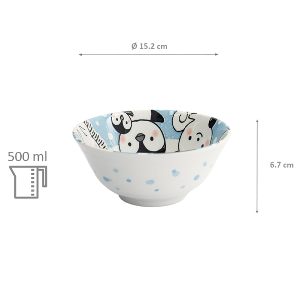 TDS, Tayo Bowl, Kawaii Animal, Blue, Ø 15.2x6.7cm 500ml, Item No. 33021