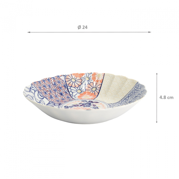 TDS, Shallow Bowl, Mino Shozui, Navy, Ø 24 x 4.8 cm, Item No. 33029