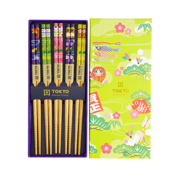 TDS, Chopstick Set, Spring Green, 5 pair, Item No. 33081