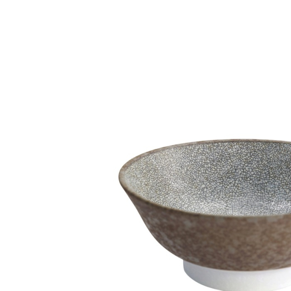 Ramen Bowl Satomaki Kairagi Brown/White, Porcelain, Ø 21.5 × 9 cm, 1.3 l, Item No. 33173