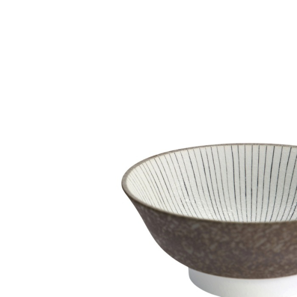 Ramen Bowl Satomaki Tokusa Brown/White, Porcelain, Ø 21.5 × 9 cm, 1.3 l, Item No. 33180