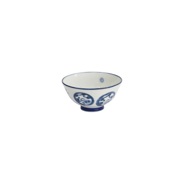 Schale Kawaii Daruma Blau/Weiß, Porzellan, Ø 11,5 × 6 cm, 300 ml, Art.-Nr. 33209