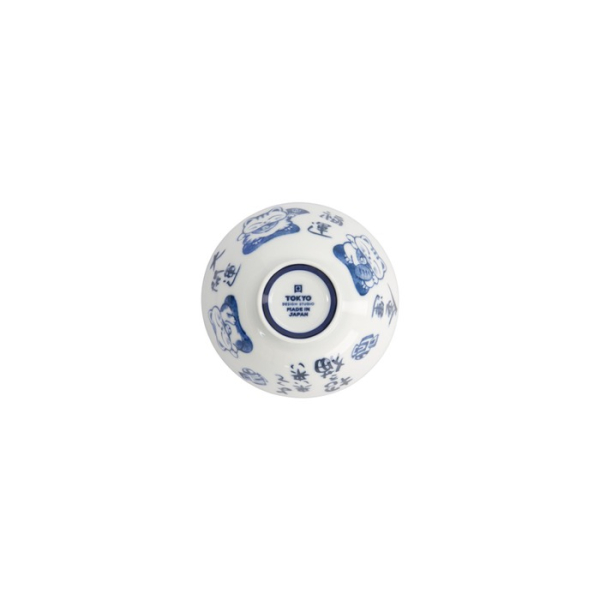 Reisschale Kawaii Lucky Cat Blau/Weiß, Porzellan, Ø 11,5 × 6 cm, 300 ml, Art.-Nr. 33210