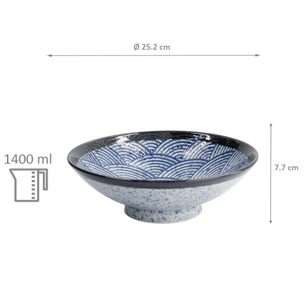 TDS, Ramen Schale Geschenkset, 1 Stk, Aisai Seigaiha, Ø 25,2x7,7cm 1400ml , Art.-Nr. 33233