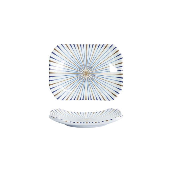 Tokyo Design Studio Sushi-Platte Tokusa Weiß, Melamin, 15,8 × 11,5 × 2,3 cm