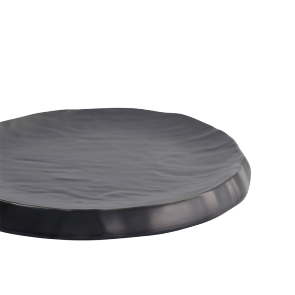 TDS, Round Plate Rock, Melamine Iwate Black, Ø 23 x 2cm, Item No. 33278